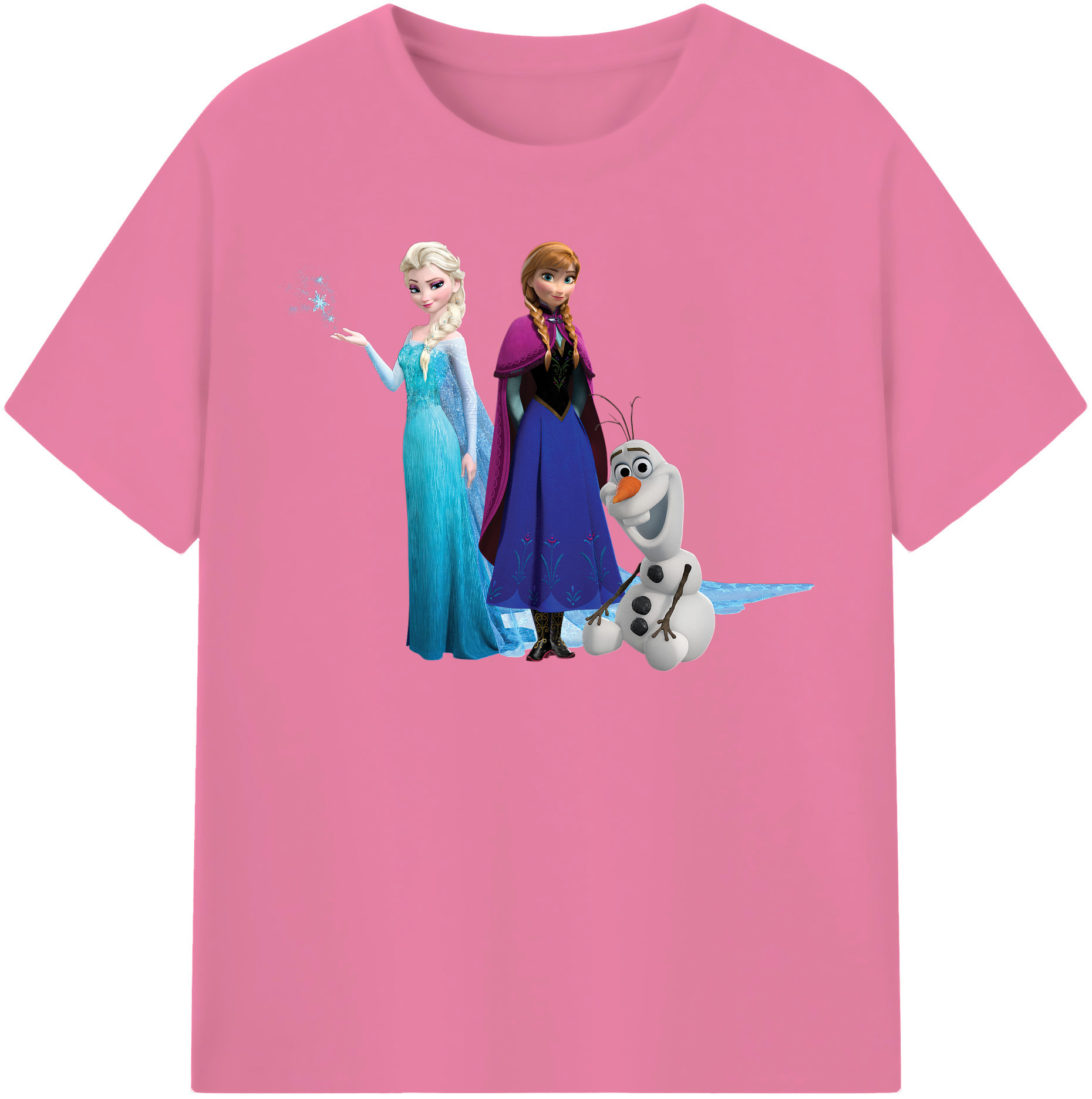 （画像用） アナと雪の女王 アンナ エルサ Frozen Anna Elsa 綿100％半袖Tシャツ（フロントプリント）